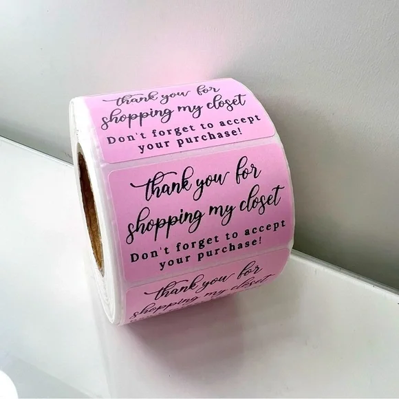 Thank You for shopping my closet  2" Stickers labels (100 roll ) NWT - Picture 2 of 7